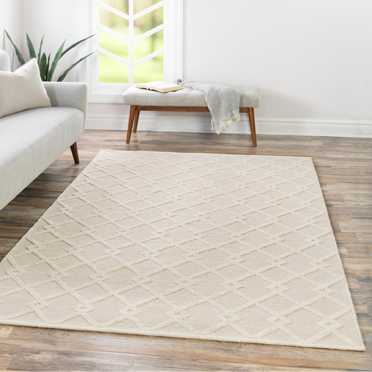 Vanilla Bean Geometric Wool 8' x 10' Area Rug