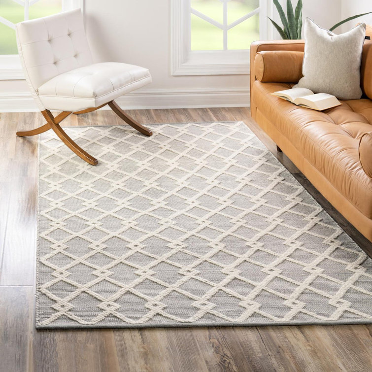 Gray Manor Geometric Wool Handmade Area Rug 8x10