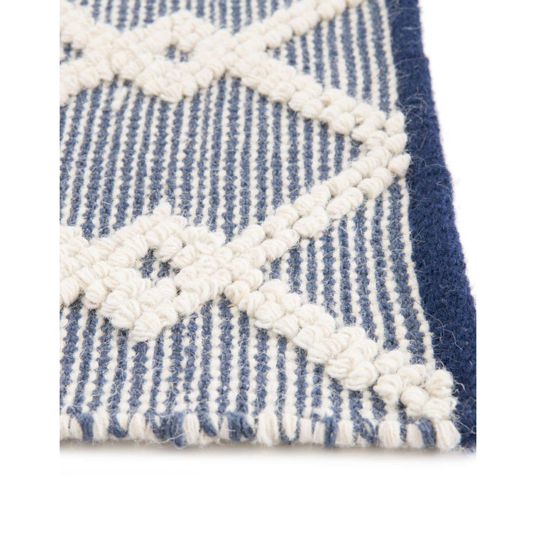 Blueberry Geometric Hand-knotted Wool Indoor Area Rug