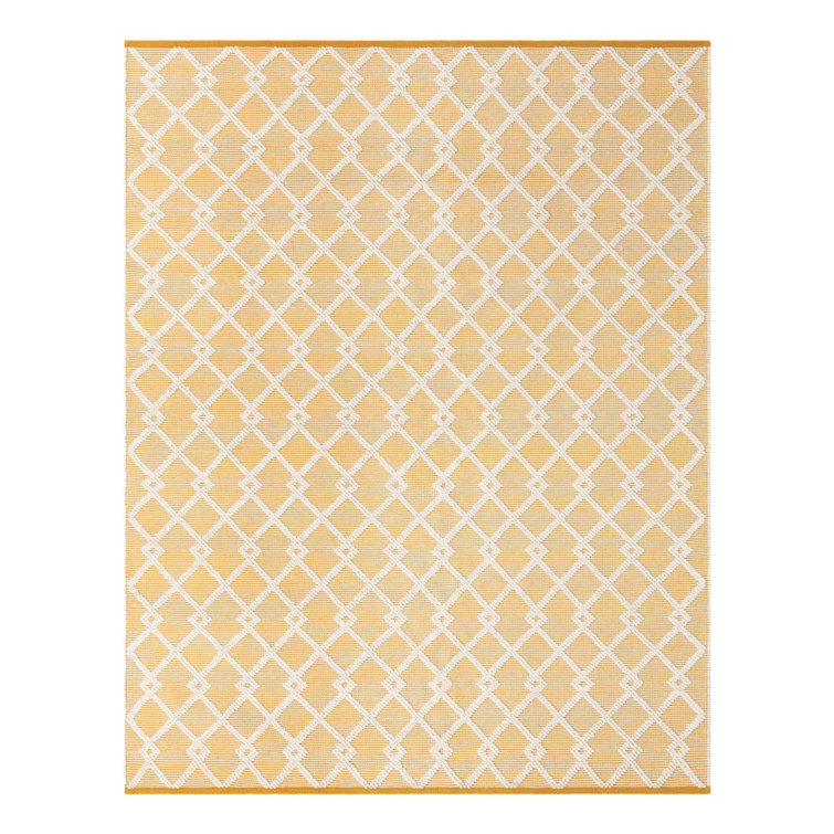 Dorset English Daisy Hand-Knotted Wool & Cotton Yellow Rug 7'10" x 10'