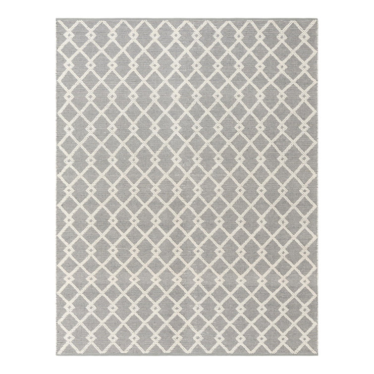 Gray Manor Geometric Wool Handmade Area Rug 8x10