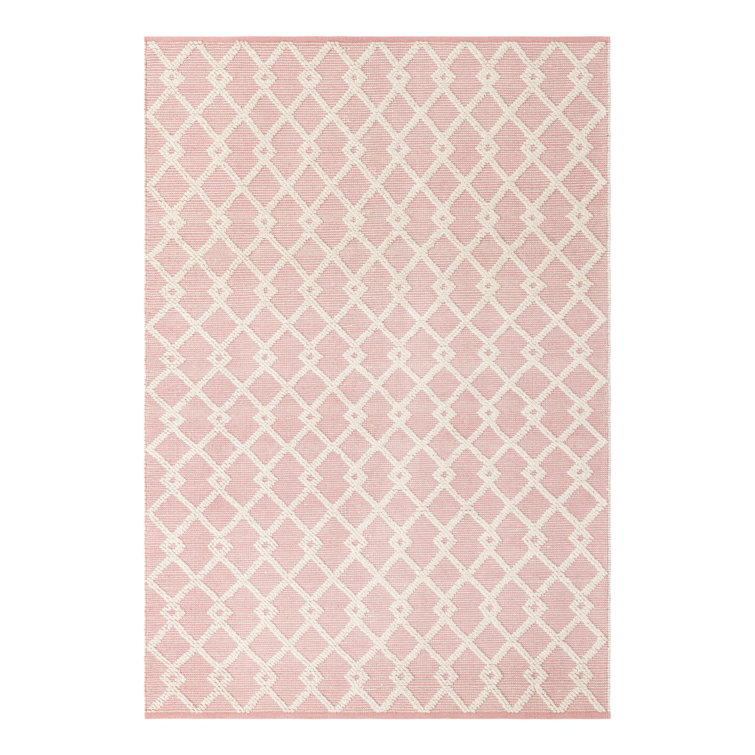 English Rose Geometric Hand-Knotted Wool Square Rug