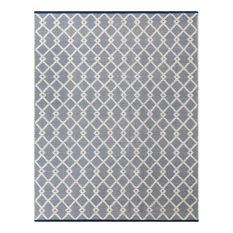 Blueberry Geometric Hand-knotted Wool Indoor Area Rug