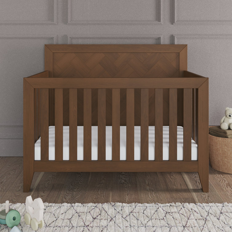 Kieran Toasted Chestnut Pine Wood 4-in-1 Convertible Crib
