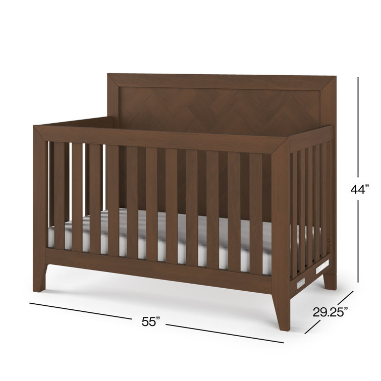 Kieran Toasted Chestnut Pine Wood 4-in-1 Convertible Crib