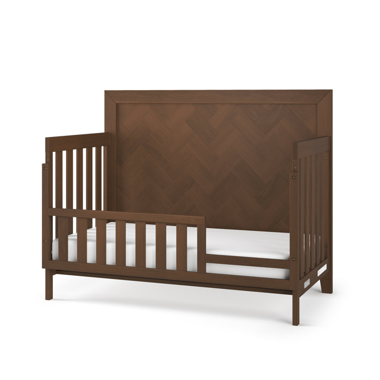 Kieran Toasted Chestnut Pine Wood 4-in-1 Convertible Crib