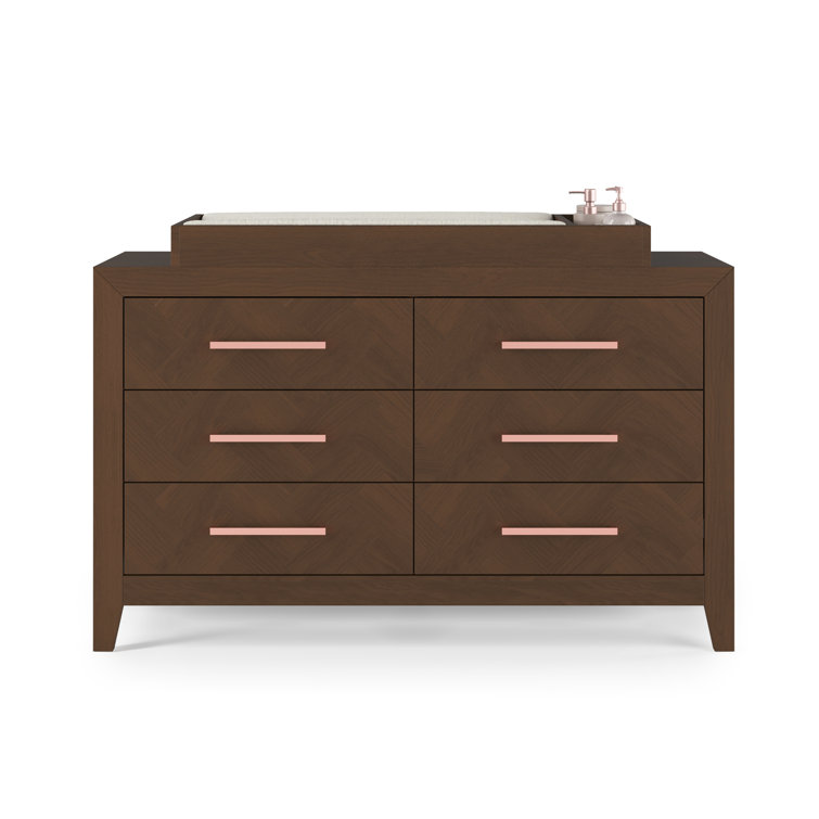 Toasted Chestnut 6-Drawer Double Dresser with Metal Pulls