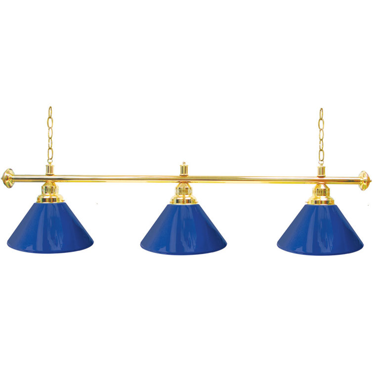 Gold and Blue 60" Modern Chrome Pool Table Pendant Light