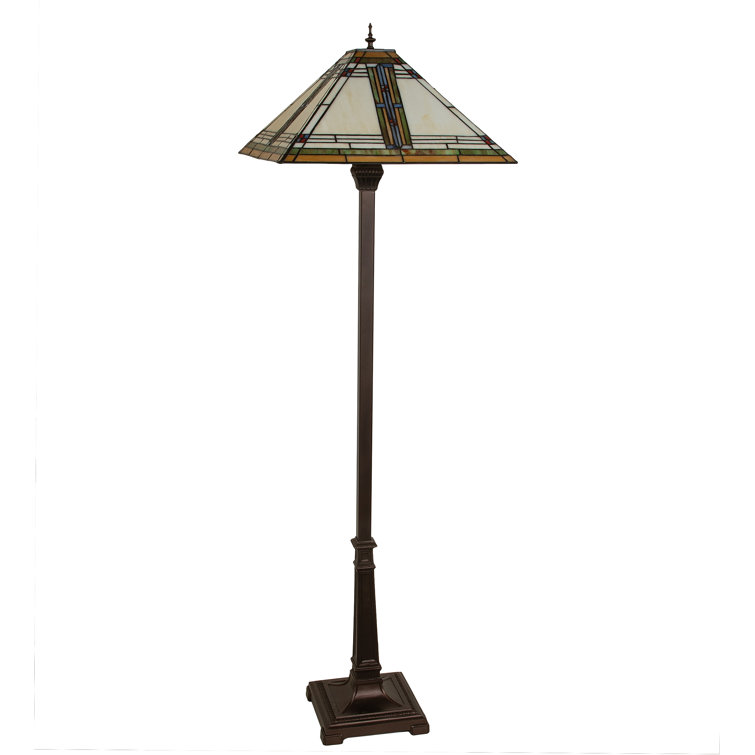Mahogany Bronze Stained Glass 66'' Floor Lamp