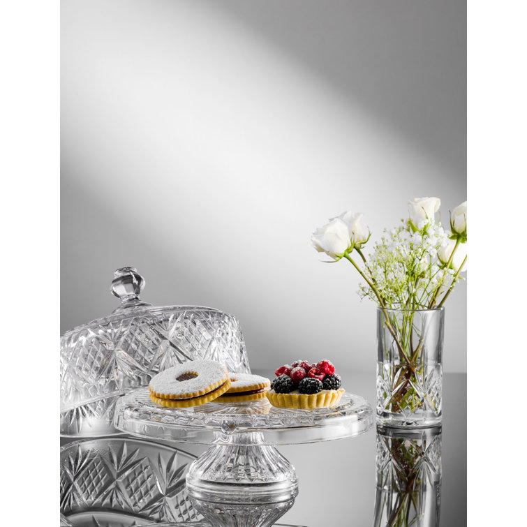 Clear Crystal Pedestal Cake Stand with Dome