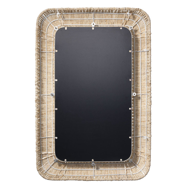 Raelyn Natural Corn Rope Wrapped Rectangular Wall Mirror