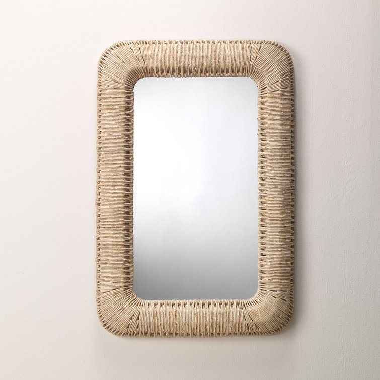 Raelyn Natural Corn Rope Wrapped Rectangular Wall Mirror