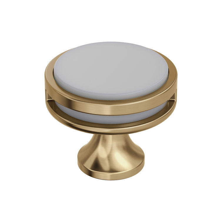 Champagne Bronze and Frosted Acrylic Round Cabinet Knob