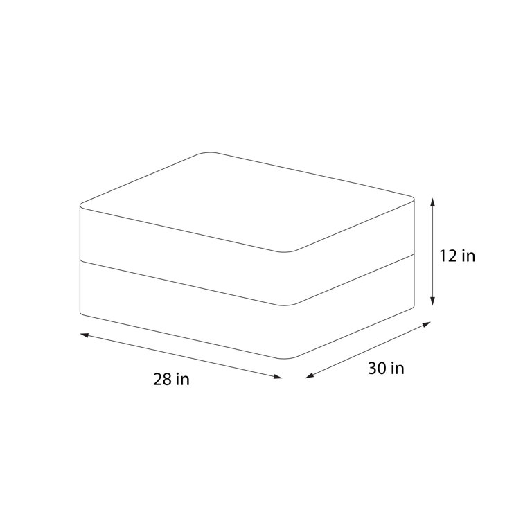 Medium Gray Velvet Rectangular Pouf Ottoman