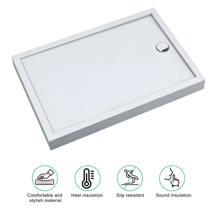 Jamaica 48" x 36" White Rectangular Shower Base