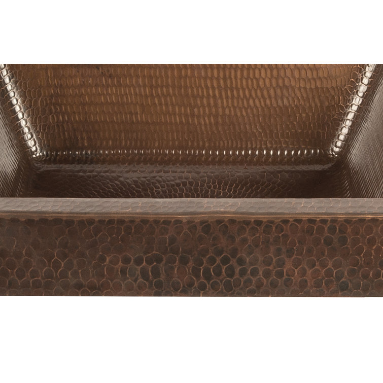 20" Hammered Copper Rectangle Wall-Mount Sink
