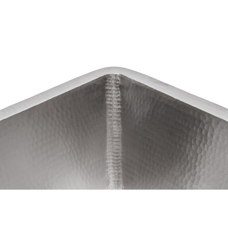 15" Square Hammered Nickel Bar/Prep Sink