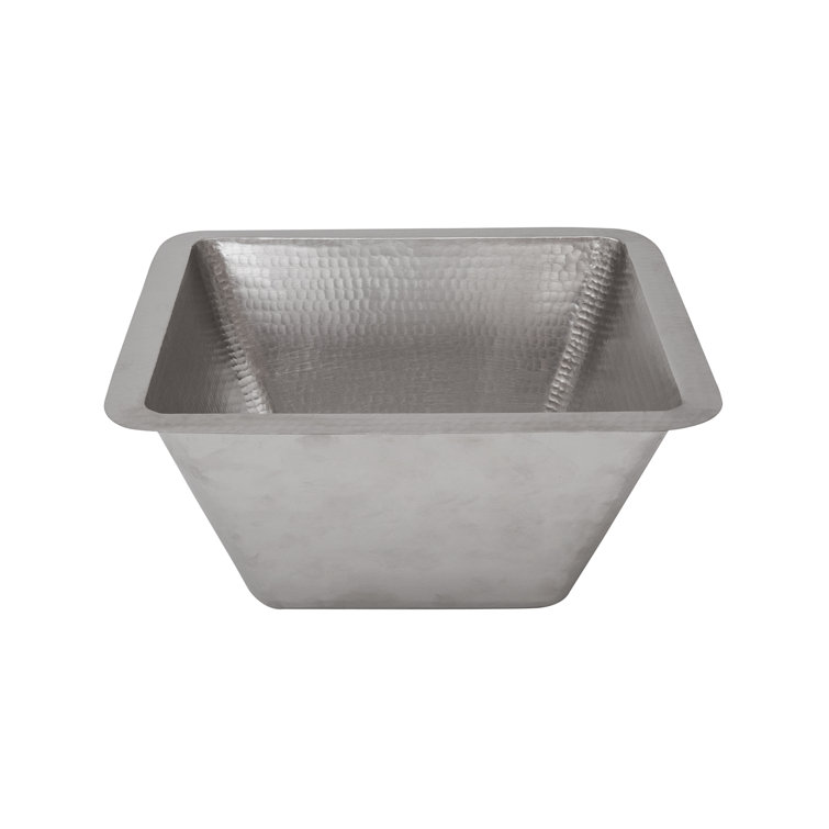 15" Square Hammered Nickel Bar/Prep Sink