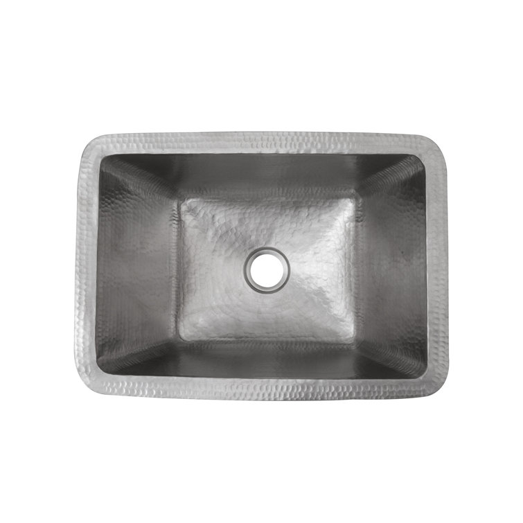 17" Rectangle Hammered Nickel-Plated Copper Bathroom Sink