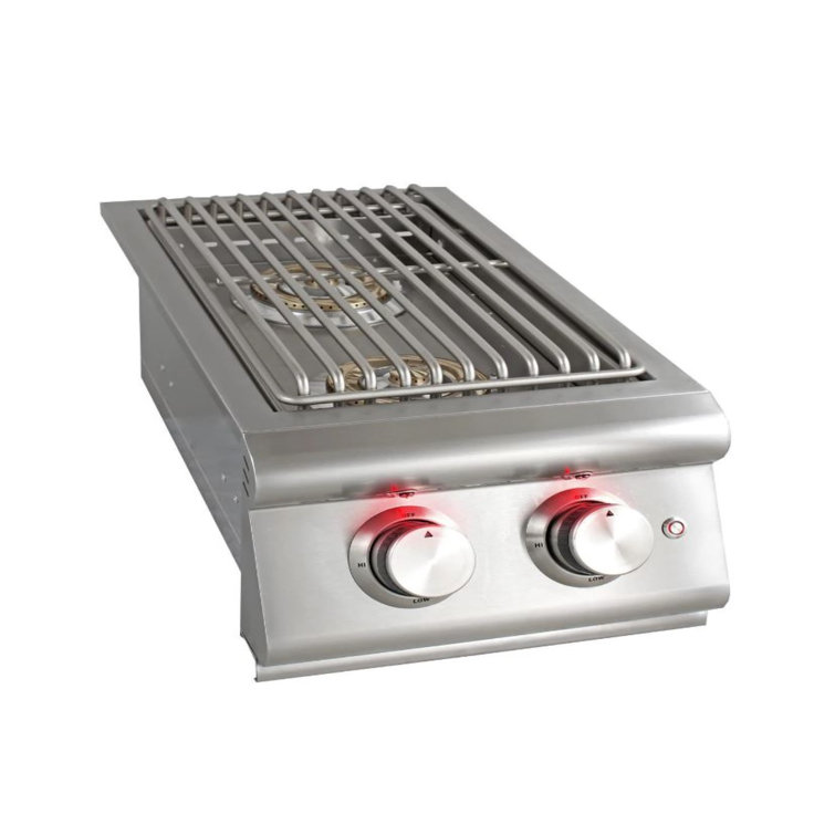 Stainless Steel Natural Gas Double Side Burner with Lid