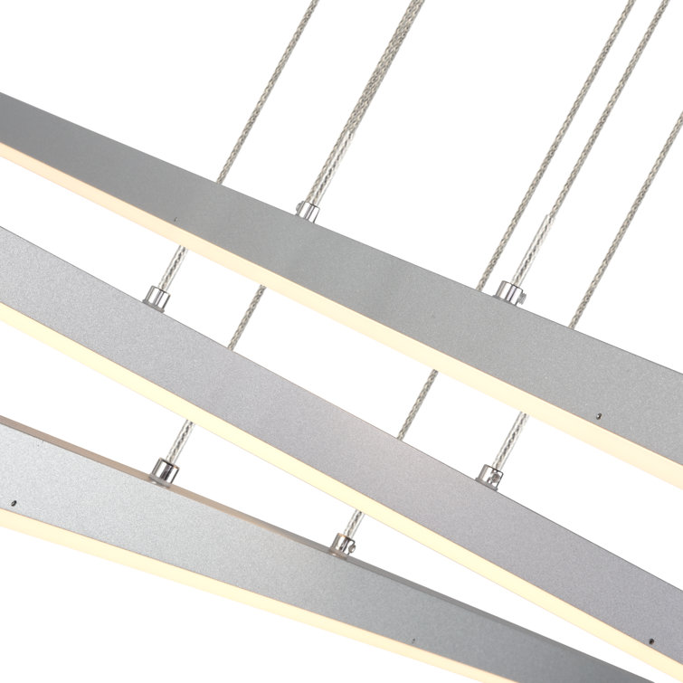 Sirius 40" Silver Aluminum Integrated LED Adjustable Pendant