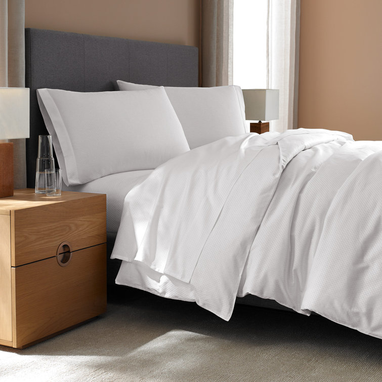 King White Cotton Sateen Flat Sheet
