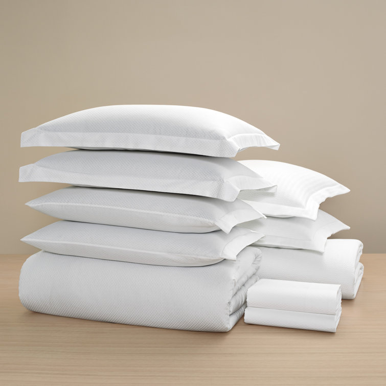 King Size White Cotton Pillow Sham Set