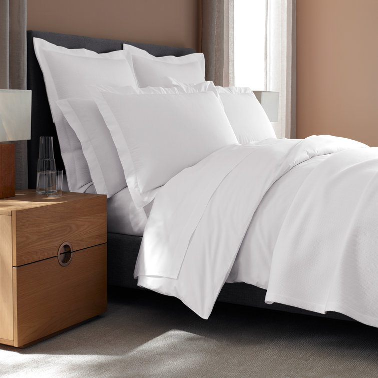 Twin White Cotton Percale Duvet Cover