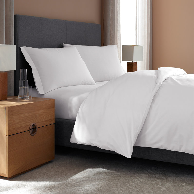Twin White Cotton Percale Duvet Cover
