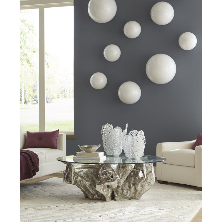 White Resin Circular Wall Decor for Indoor/Outdoor Use