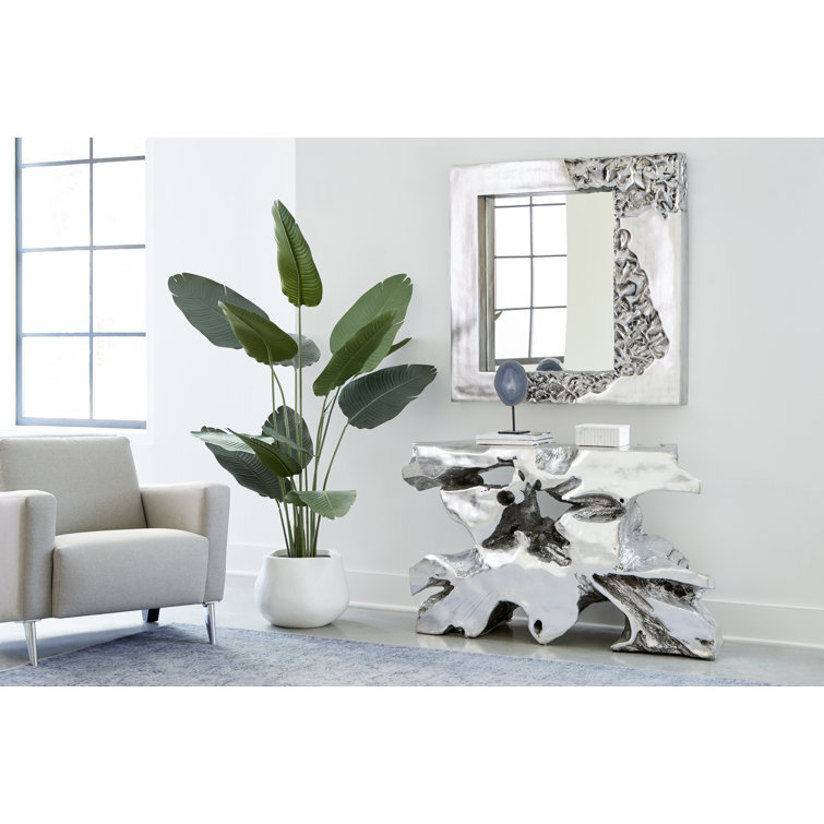 Venice Silver Leaf Freeform Wood Console Table