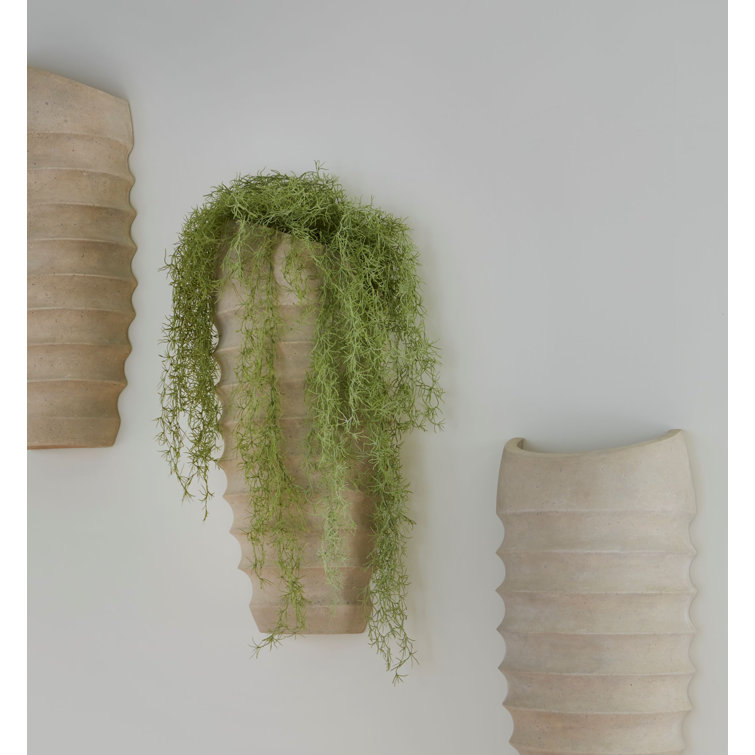 Gray Composite Roman Stone Wall Planter