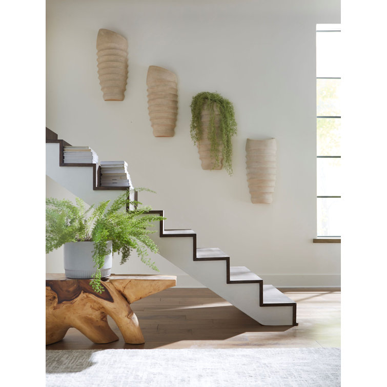Gray Composite Roman Stone Wall Planter