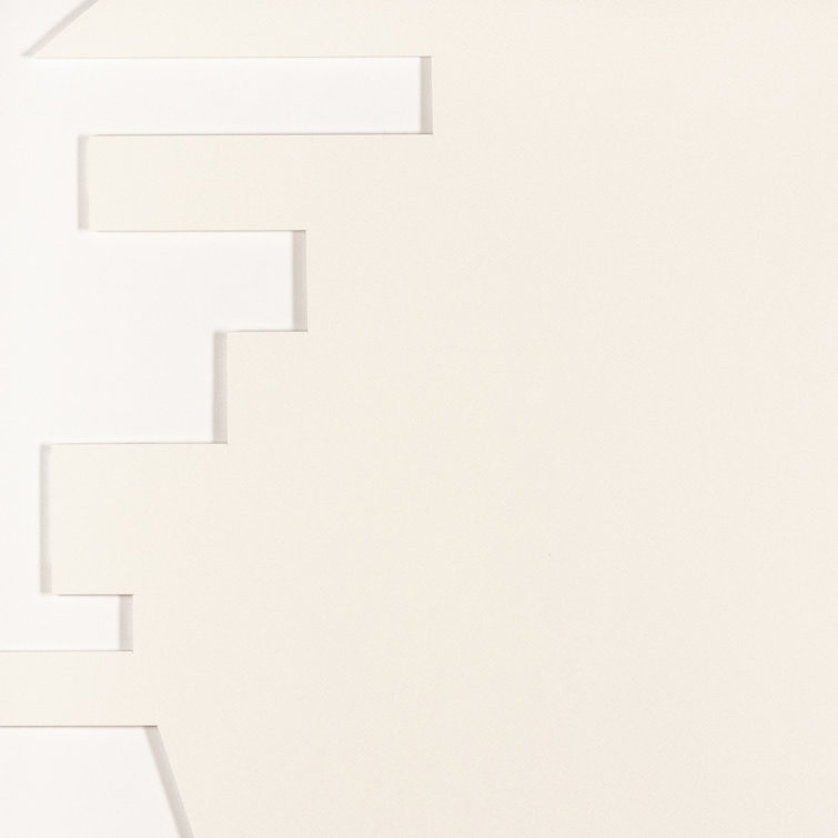 Dimensional Abstract 4 White and Maple Framed Canvas