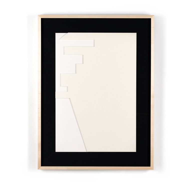 Dimensional Abstract 4 White and Maple Framed Canvas