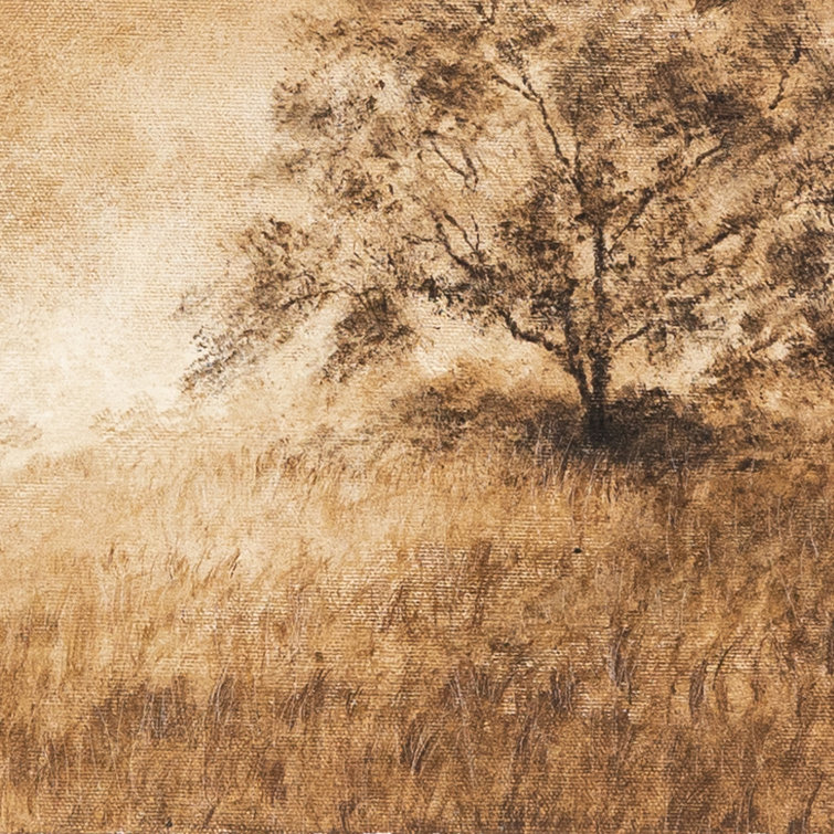 Rustic Walnut Framed Landscape Canvas Art, 24" x 16"