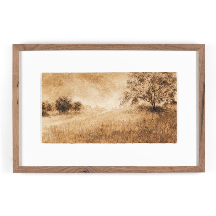 Rustic Walnut Framed Landscape Canvas Art, 24" x 16"