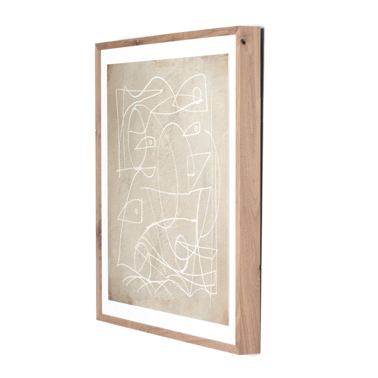 Abstract Monochromatic Walnut Framed Canvas Print, 32" x 32"