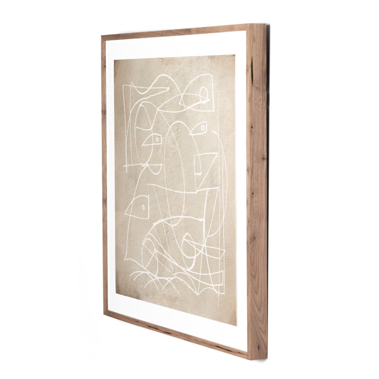 Modern Abstract Canvas Print in Walnut Frame, 40" x 40"