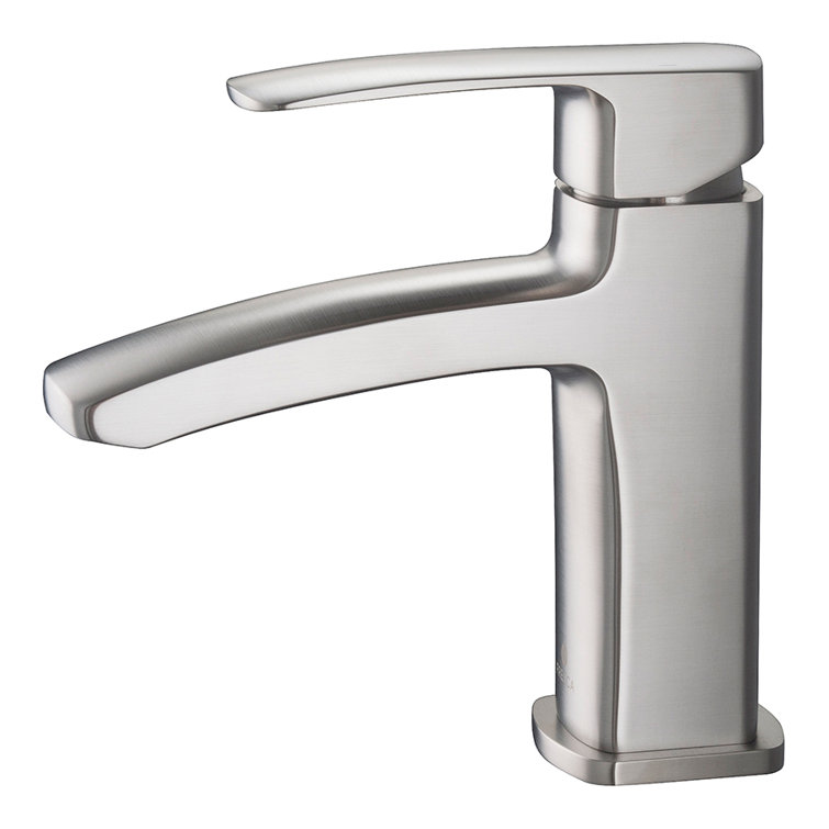 Brushed Nickel Single Hole Modern Bathroom Faucet