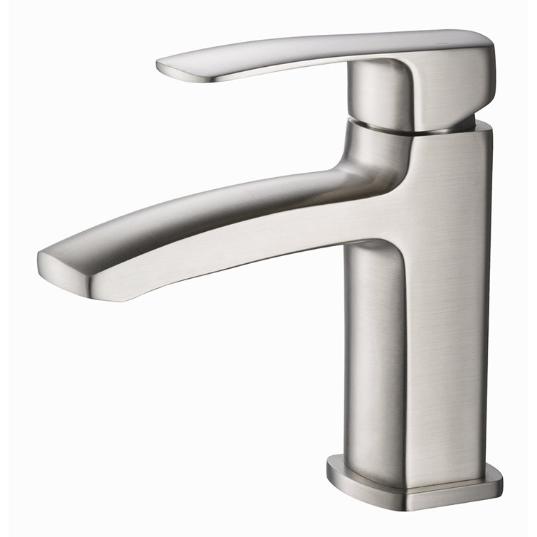 Brushed Nickel Single Hole Modern Bathroom Faucet