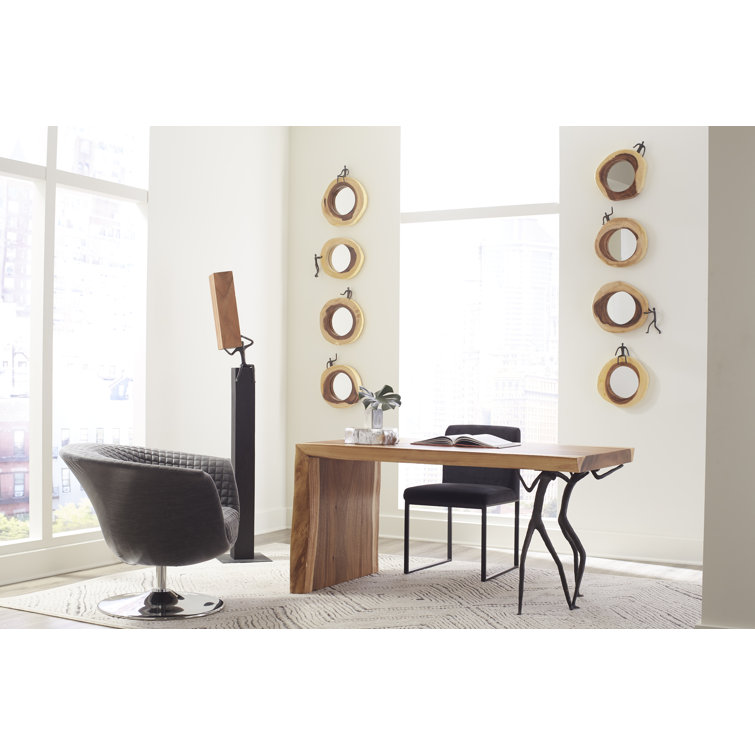 Atlas Transitional Black and Brown Wood Statue, 68'' Height