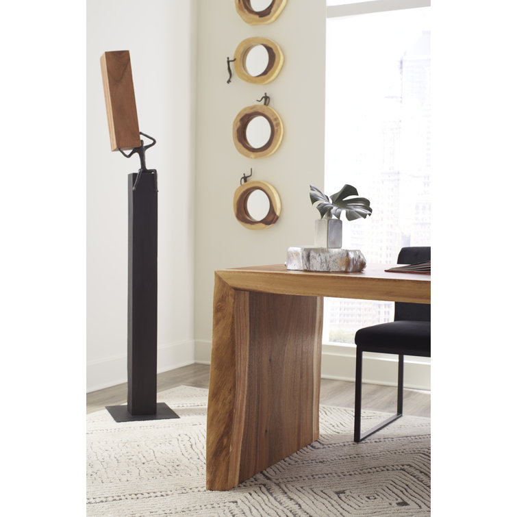 Atlas Transitional Black and Brown Wood Statue, 68'' Height