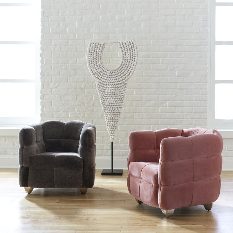 Contemporary Gray Velvet Metal Accent Arm Chair 29"x29"x27"