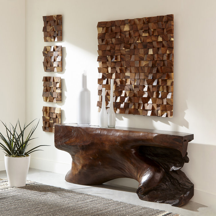 Large Textured Brown Chamcha Wood Wall Art