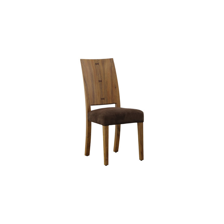 Contemporary High Back Brown Chamcha Wood Side Chair