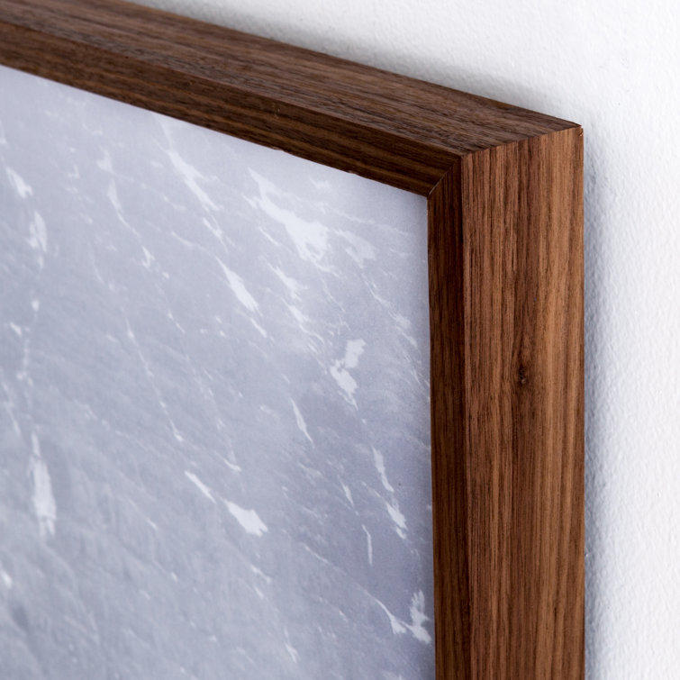 Wild Horses Gray and Brown Canvas Print with Walnut Frame