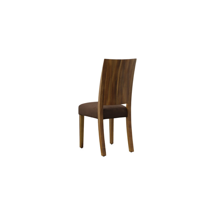 Contemporary High Back Brown Chamcha Wood Side Chair