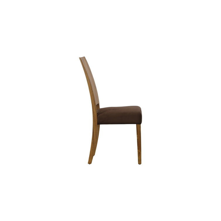 Contemporary High Back Brown Chamcha Wood Side Chair