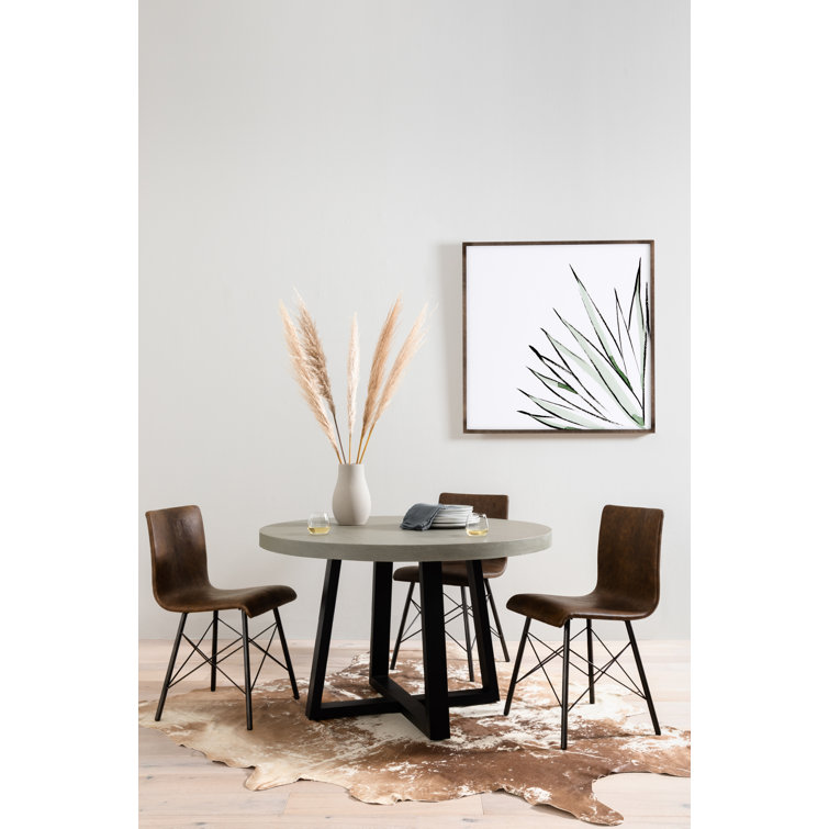 Minimalist Green Agave Print in Maple Frame, 39.5" x 39.5"